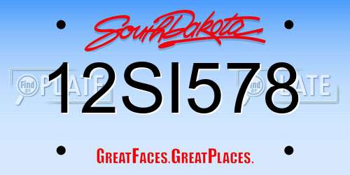 12SI578 South Dakota License Plate
