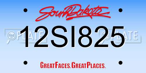 12SI825 South Dakota License Plate