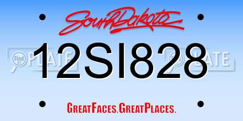 12SI828 South Dakota License Plate