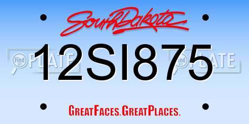 12SI875 South Dakota License Plate