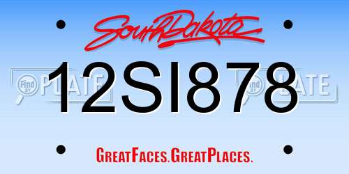 12SI878 South Dakota License Plate