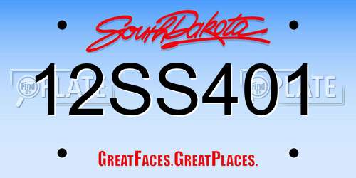 12SS401 South Dakota License Plate