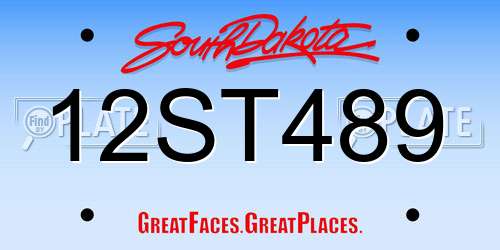 12ST489 South Dakota License Plate