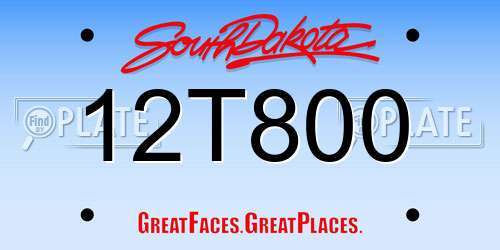 12T800 South Dakota License Plate
