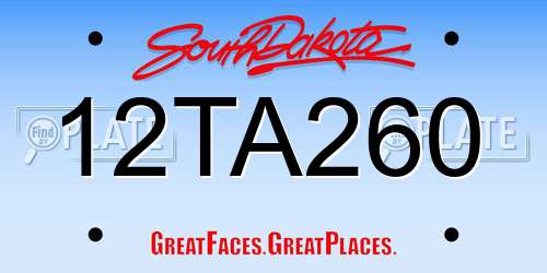 12TA260 South Dakota License Plate