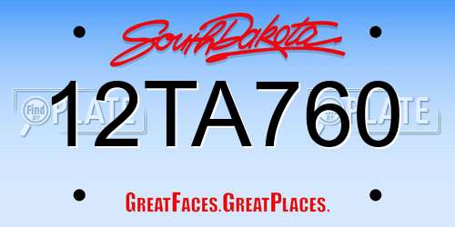 12TA760 South Dakota License Plate