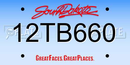 12TB660 South Dakota License Plate