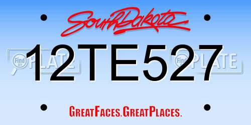 12TE527 South Dakota License Plate