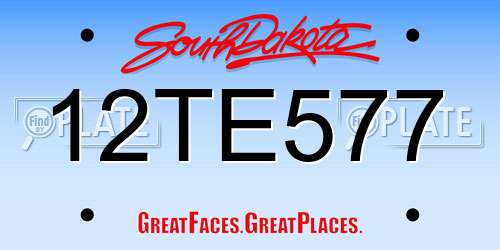 12TE577 South Dakota License Plate