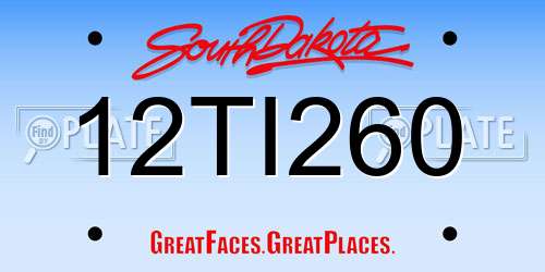 12TI260 South Dakota License Plate