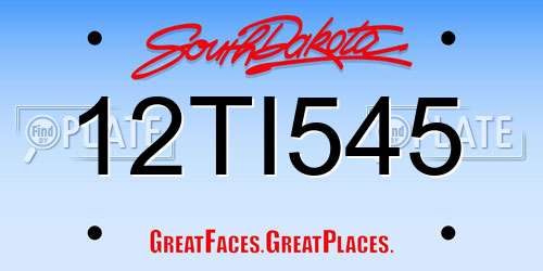 12TI545 South Dakota License Plate