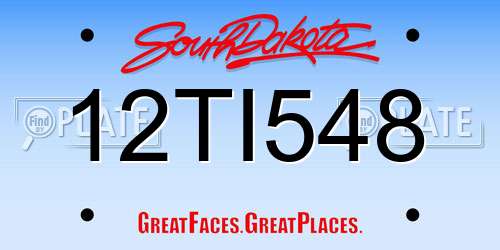 12TI548 South Dakota License Plate