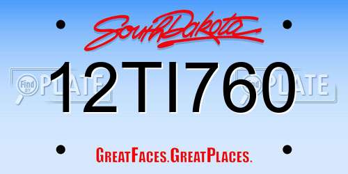 12TI760 South Dakota License Plate