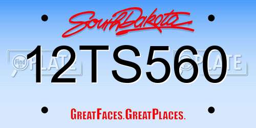12TS560 South Dakota License Plate