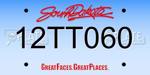 12TT060 South Dakota License Plate