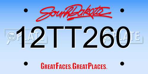 12TT260 South Dakota License Plate