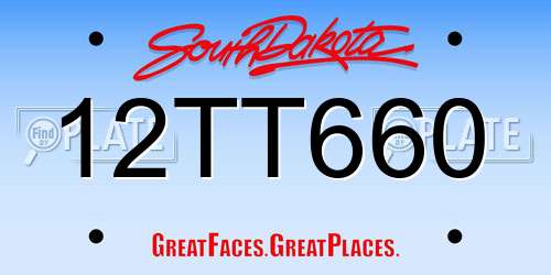 12TT660 South Dakota License Plate