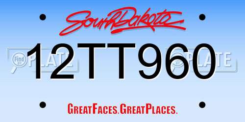 12TT960 South Dakota License Plate