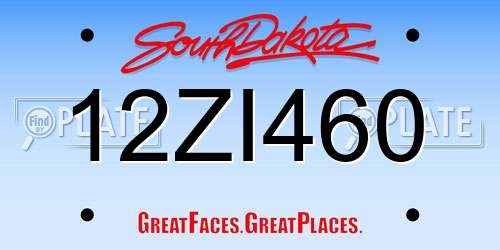 12ZI460 South Dakota License Plate