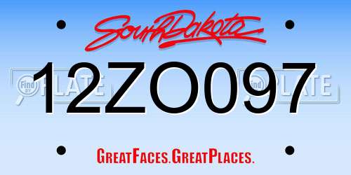 12ZO097 South Dakota License Plate