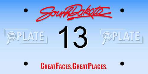 13 South Dakota License Plate