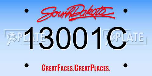 13001C South Dakota License Plate