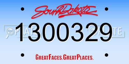 1300329 South Dakota License Plate