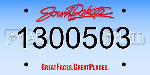 1300503 South Dakota License Plate