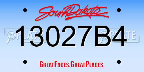 13027B4 South Dakota License Plate