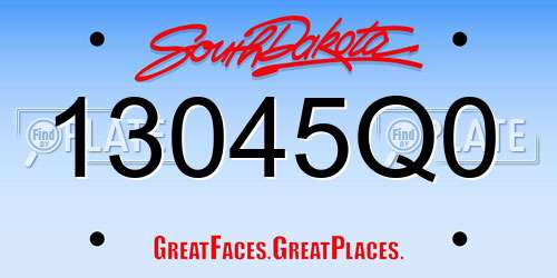 13045Q0 South Dakota License Plate