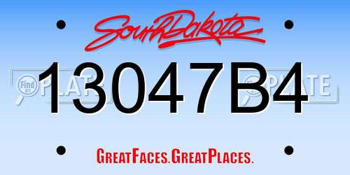 13047B4 South Dakota License Plate