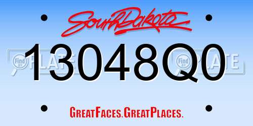 13048Q0 South Dakota License Plate
