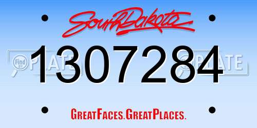 1307284 South Dakota License Plate