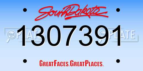 1307391 South Dakota License Plate