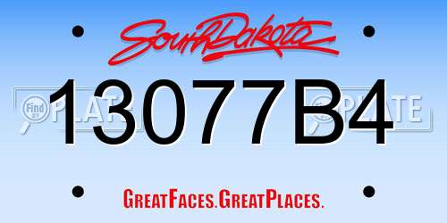 13077B4 South Dakota License Plate