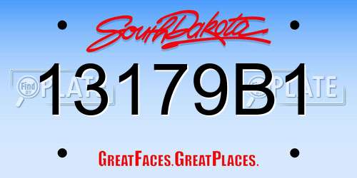 13179B1 South Dakota License Plate