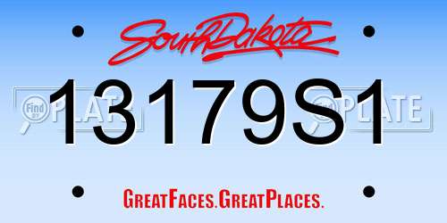 13179S1 South Dakota License Plate