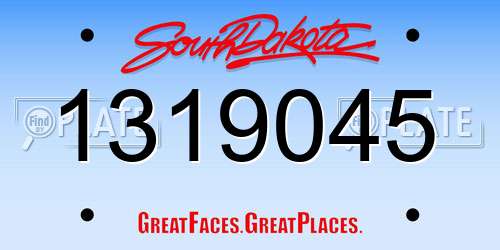 1319045 South Dakota License Plate