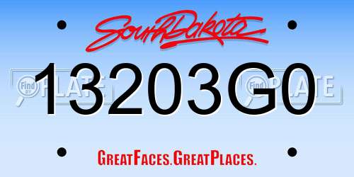 13203G0 South Dakota License Plate