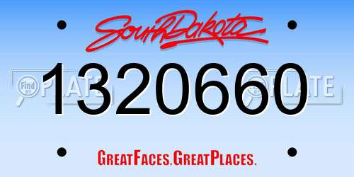 1320660 South Dakota License Plate