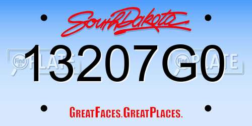 13207G0 South Dakota License Plate