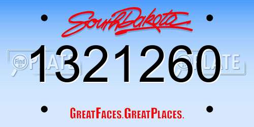 1321260 South Dakota License Plate