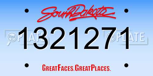 1321271 South Dakota License Plate