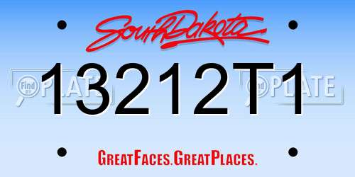 13212T1 South Dakota License Plate
