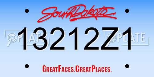 13212Z1 South Dakota License Plate