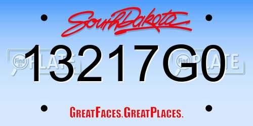 13217G0 South Dakota License Plate