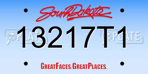 13217T1 South Dakota License Plate