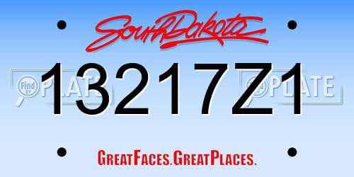 13217Z1 South Dakota License Plate