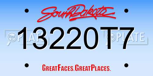 13220T7 South Dakota License Plate