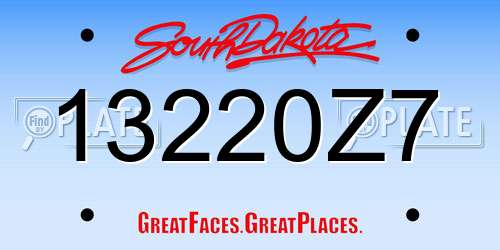 13220Z7 South Dakota License Plate